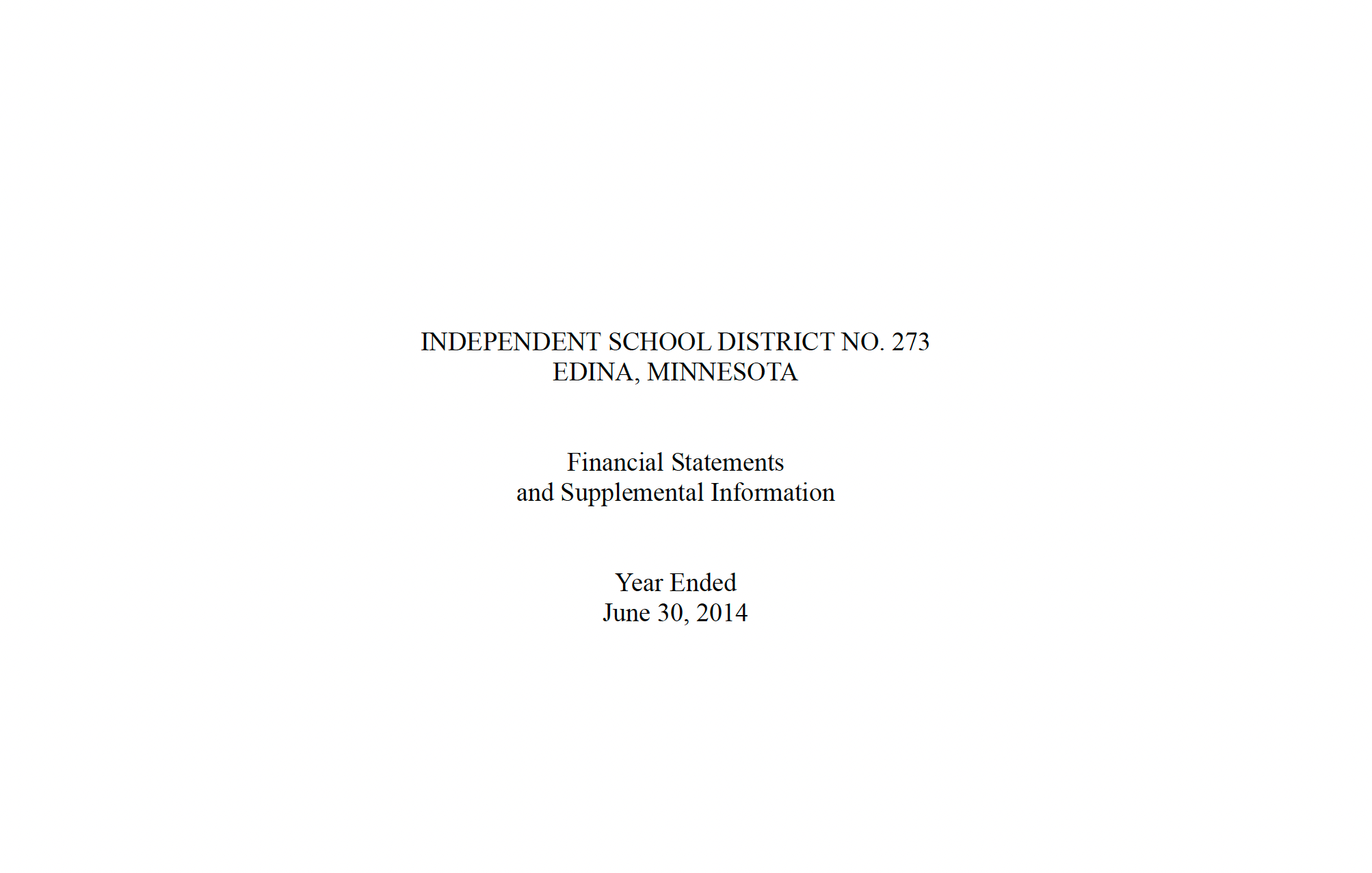 FY 2014 Audited Financial Statements