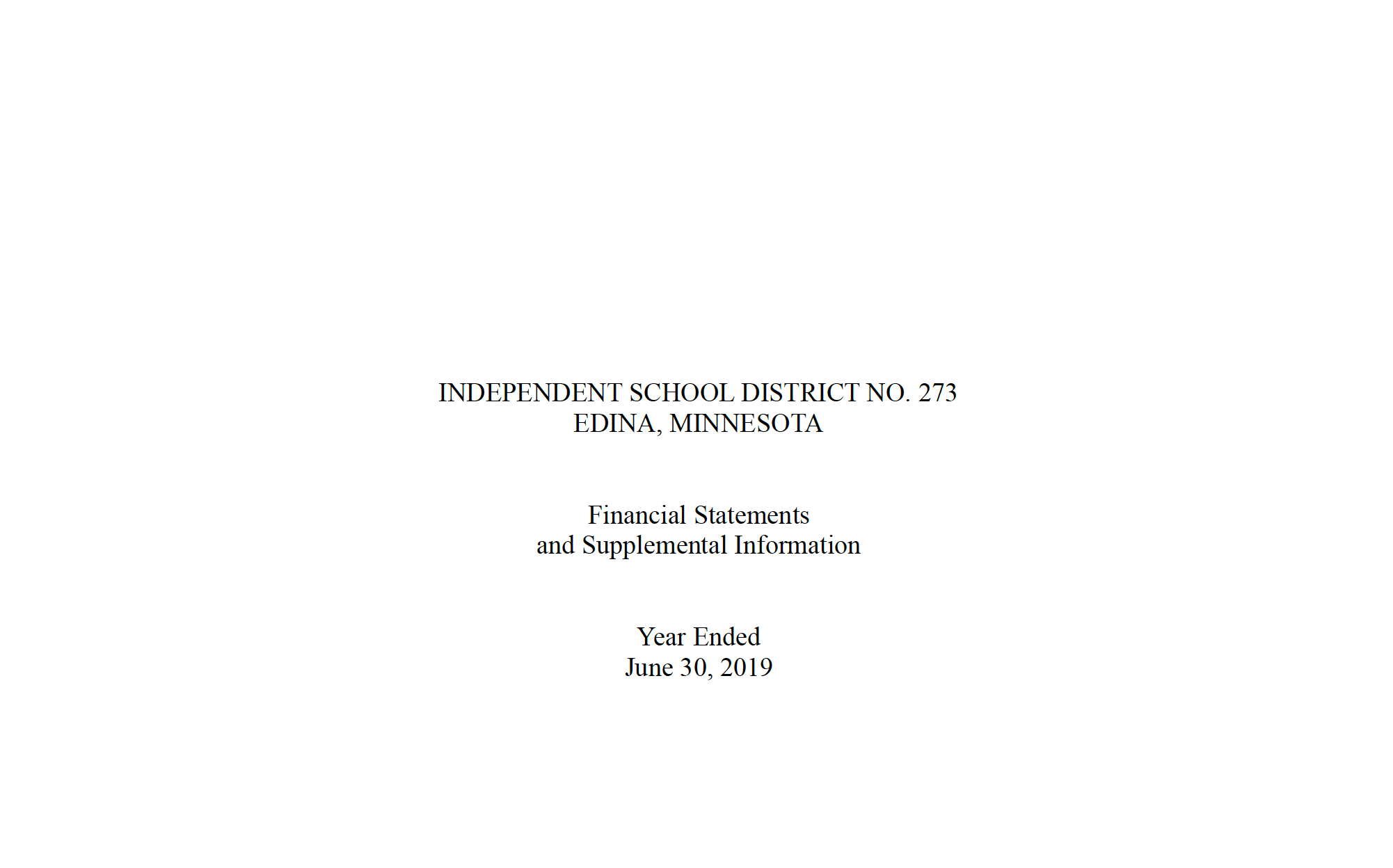 FY 2019 Audited Financial Statements